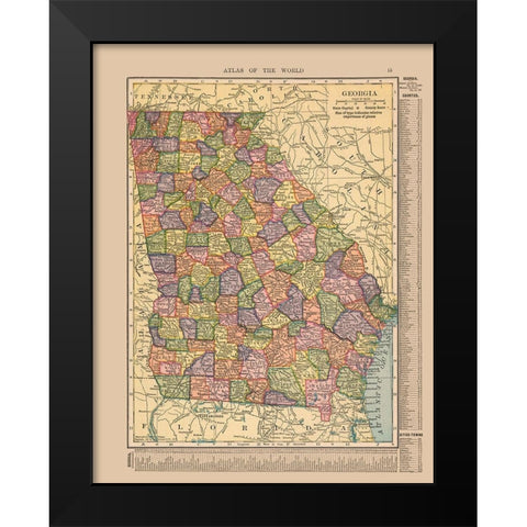 Georgia - Hammond 1910 Black Modern Wood Framed Art Print by Hammond