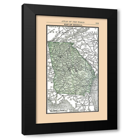 Georgia - Alden 1886 Black Modern Wood Framed Art Print by Alden
