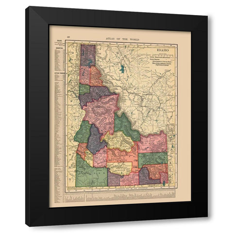 Idaho - Hammond 1910 Black Modern Wood Framed Art Print with Double Matting by Hammond
