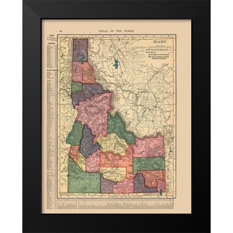 Idaho - Hammond 1910 Black Modern Wood Framed Art Print by Hammond