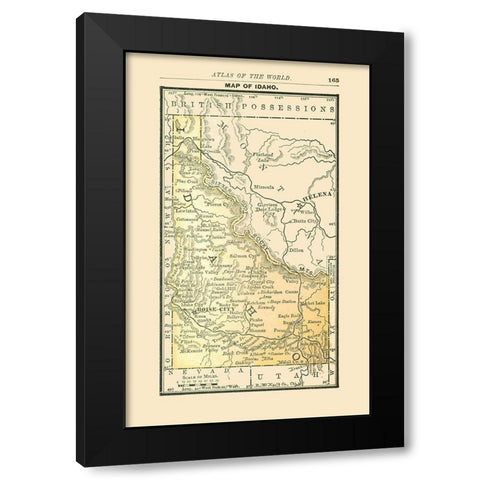 Idaho - Alden 1886 Black Modern Wood Framed Art Print with Double Matting by Alden