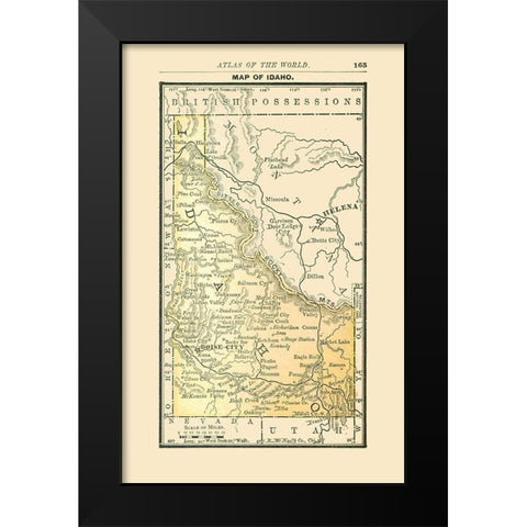 Idaho - Alden 1886 Black Modern Wood Framed Art Print by Alden