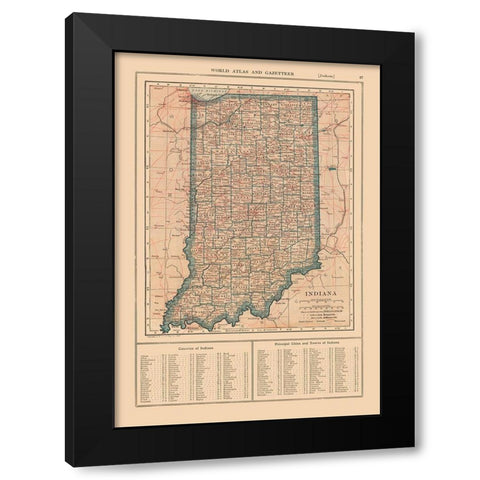 Indiana - Reynold 1921 Black Modern Wood Framed Art Print with Double Matting by Reynold