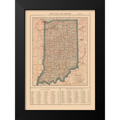 Indiana - Reynold 1921 Black Modern Wood Framed Art Print by Reynold