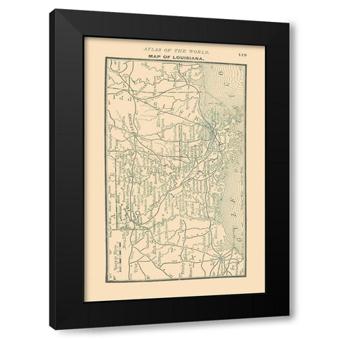 Louisiana - Alden 1886 Black Modern Wood Framed Art Print by Alden