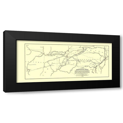 Michigan Southern Railroad Skeleton - Jervis 1850 Black Modern Wood Framed Art Print with Double Matting by Jervis