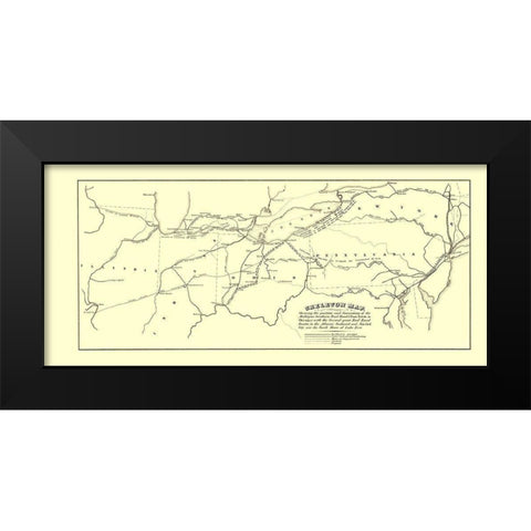 Michigan Southern Railroad Skeleton - Jervis 1850 Black Modern Wood Framed Art Print by Jervis