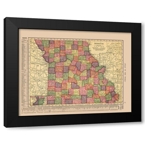 Missouri - Hammond 1910 Black Modern Wood Framed Art Print with Double Matting by Hammond