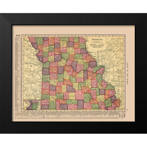 Missouri - Hammond 1910 Black Modern Wood Framed Art Print by Hammond