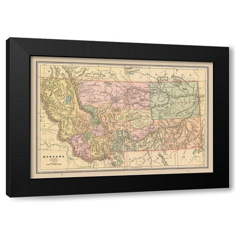 Montana - Cram 1888 Black Modern Wood Framed Art Print with Double Matting by Cram