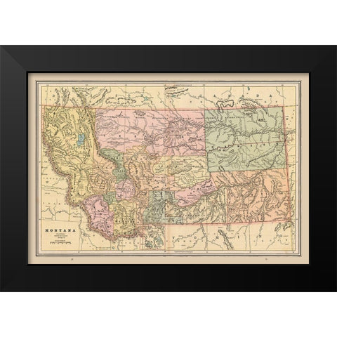Montana - Cram 1888 Black Modern Wood Framed Art Print by Cram