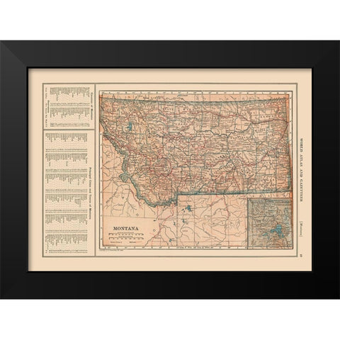 Montana - Reynold 1921 Black Modern Wood Framed Art Print by Reynold