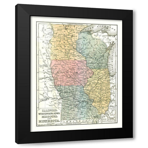 North Midwest - Mitchell 1869 Black Modern Wood Framed Art Print with Double Matting by Mitchell