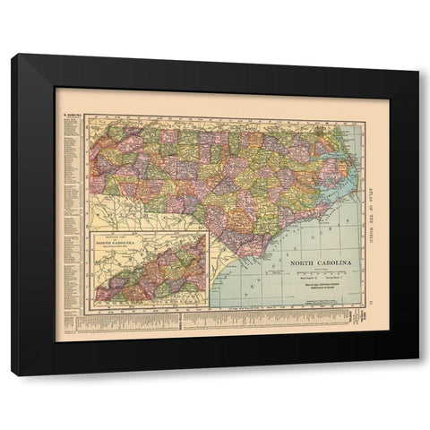North Carolina - Hammond 1910 Black Modern Wood Framed Art Print by Hammond
