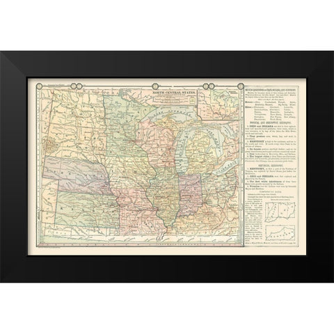 North Central States - Monteith 1882 Black Modern Wood Framed Art Print by Monteith