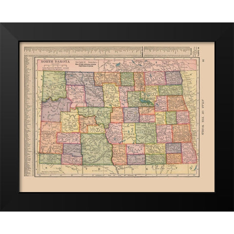 North Dakota - Hammond 1910 Black Modern Wood Framed Art Print by Hammond