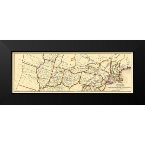 Logansport and Northern Indiana Railroad 1854 Black Modern Wood Framed Art Print by McLellan