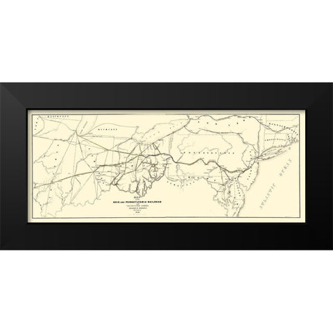 Ohio and Pennsylvania Railroad - Schuchman 1850 Black Modern Wood Framed Art Print by Schuchman