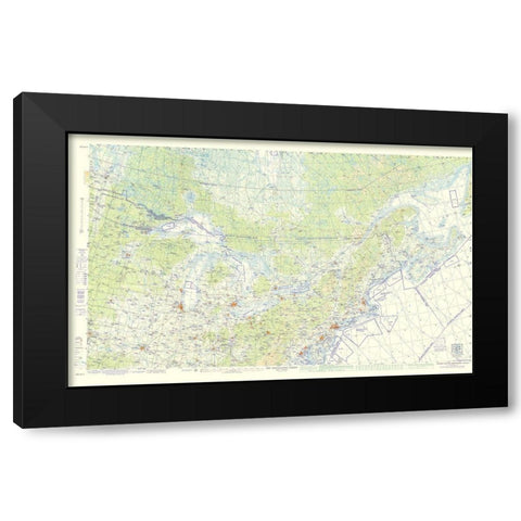 Northeast United States Aeronautical - USAF 1961 Black Modern Wood Framed Art Print with Double Matting by USAF