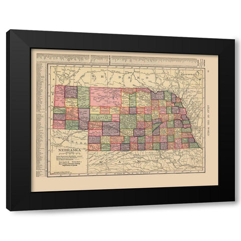 Nebraska - Hammond 1910 Black Modern Wood Framed Art Print with Double Matting by Hammond