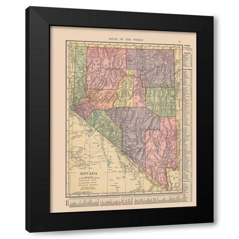 Nevada - Hammond 1910 Black Modern Wood Framed Art Print by Hammond