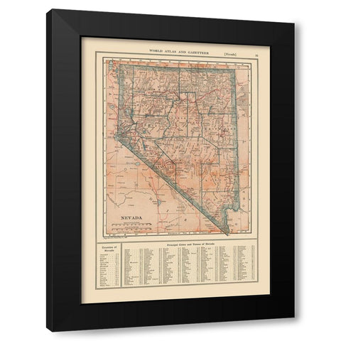 Nevada - Reynold 1921 Black Modern Wood Framed Art Print with Double Matting by Reynold