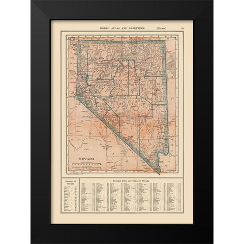 Nevada - Reynold 1921 Black Modern Wood Framed Art Print by Reynold