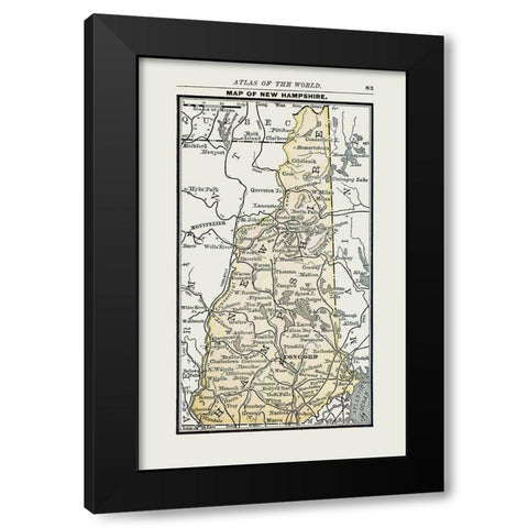 New Hampshire - Alden 1886 Black Modern Wood Framed Art Print with Double Matting by Alden