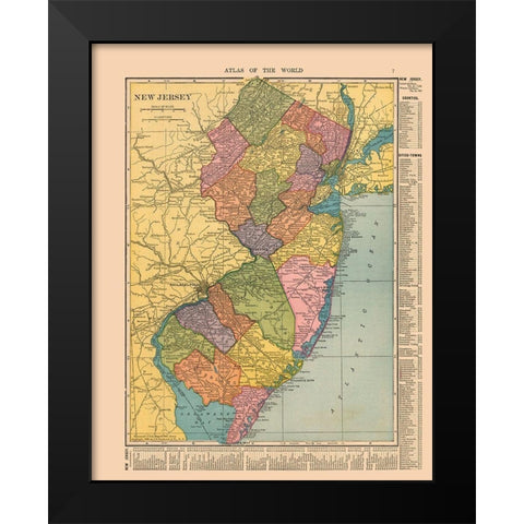 New Jersey - Hammond 1910 Black Modern Wood Framed Art Print by Hammond