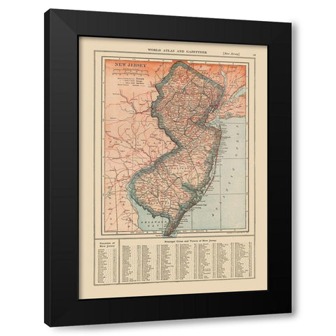 New Jersey - Reynold 1921 Black Modern Wood Framed Art Print by Reynold