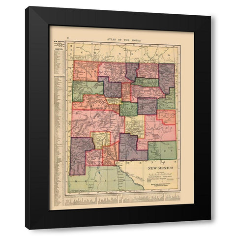 New Mexico - Hammond 1910 Black Modern Wood Framed Art Print with Double Matting by Hammond