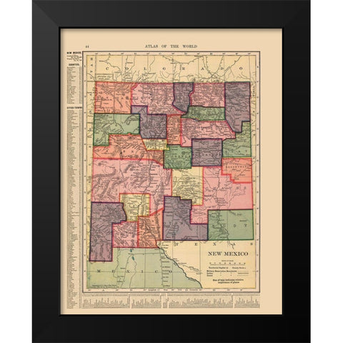 New Mexico - Hammond 1910 Black Modern Wood Framed Art Print by Hammond
