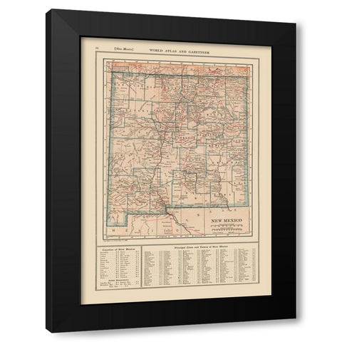 New Mexico - Reynold 1921 Black Modern Wood Framed Art Print with Double Matting by Reynold