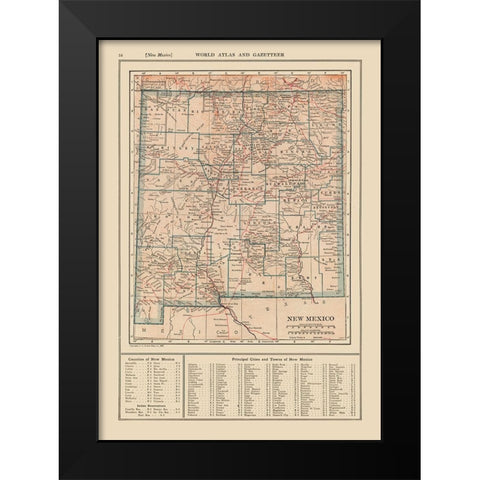New Mexico - Reynold 1921 Black Modern Wood Framed Art Print by Reynold