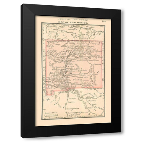 New Mexico - Alden 1886 Black Modern Wood Framed Art Print with Double Matting by Alden