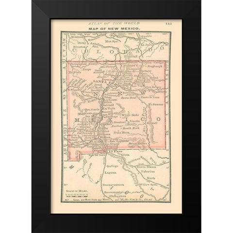 New Mexico - Alden 1886 Black Modern Wood Framed Art Print by Alden