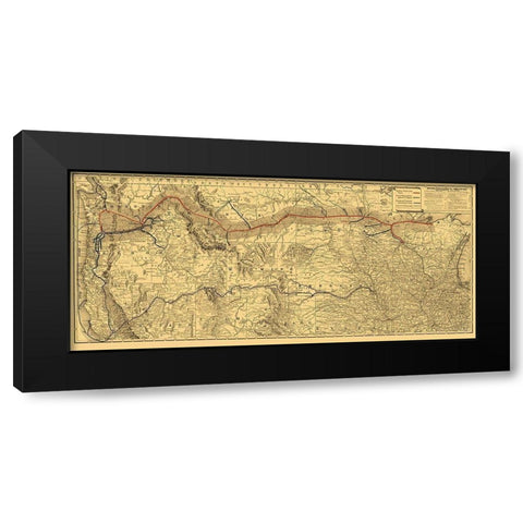 Northern Pacific Railroad - Rand McNally 1882 Black Modern Wood Framed Art Print with Double Matting by Rand McNally