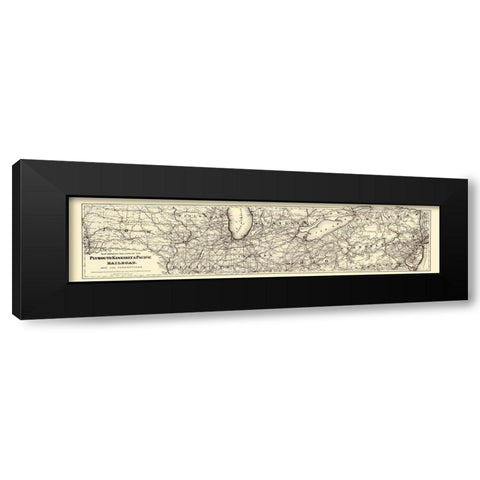 Plymouth Kankakee and Pacific Railroad 1871 Black Modern Wood Framed Art Print by Colton