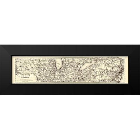 Plymouth Kankakee and Pacific Railroad 1871 Black Modern Wood Framed Art Print by Colton