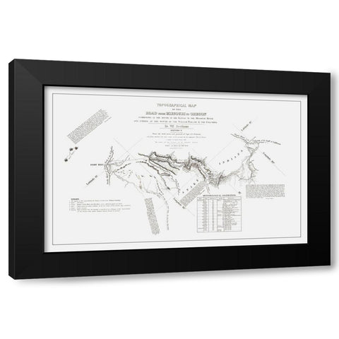 Missouri to Oregon Trail - Preuss 1846 Black Modern Wood Framed Art Print with Double Matting by Preuss