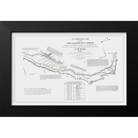 Missouri to Oregon Trail - Preuss 1846 Black Modern Wood Framed Art Print by Preuss