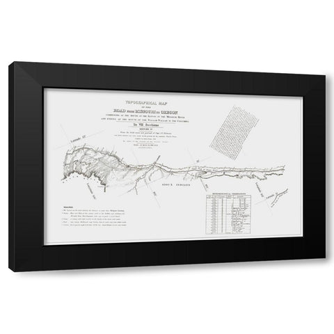 Missouri to Oregon Trail - Preuss 1846 Black Modern Wood Framed Art Print with Double Matting by Preuss