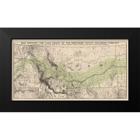 Northern Pacific Railroad Land Grants 1890 Black Modern Wood Framed Art Print by Rand McNally