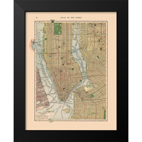 New York City New York - Hammond 1910 Black Modern Wood Framed Art Print by Hammond