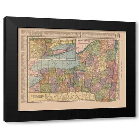 New York - Hammond 1910 Black Modern Wood Framed Art Print with Double Matting by Hammond