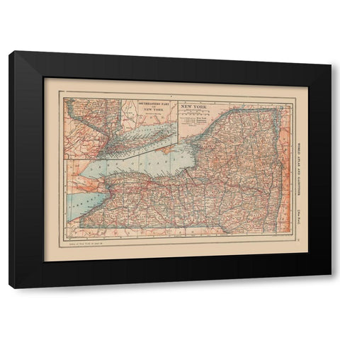New York - Reynold 1921 Black Modern Wood Framed Art Print with Double Matting by Reynold