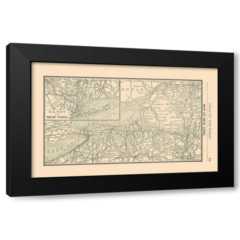 New York - Alden 1886 Black Modern Wood Framed Art Print by Alden