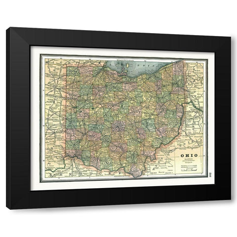 Ohio - Johnson 1888 Black Modern Wood Framed Art Print with Double Matting by Johnson