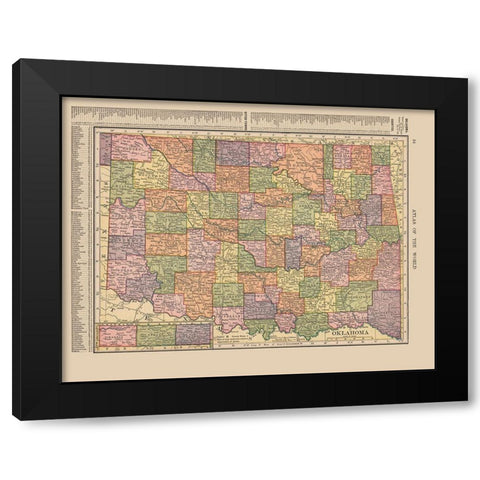 Oklahoma - Hammond 1910 Black Modern Wood Framed Art Print with Double Matting by Hammond