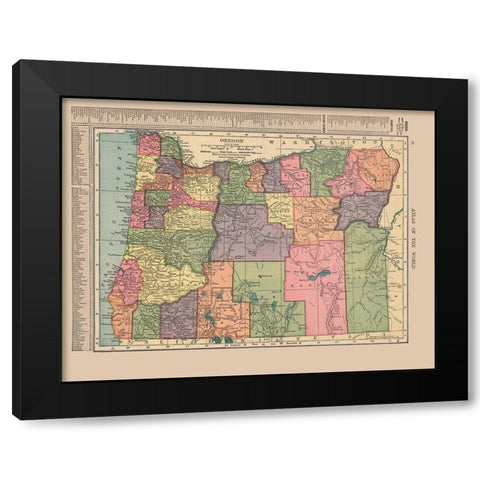 Oregon - Hammond 1910 Black Modern Wood Framed Art Print with Double Matting by Hammond